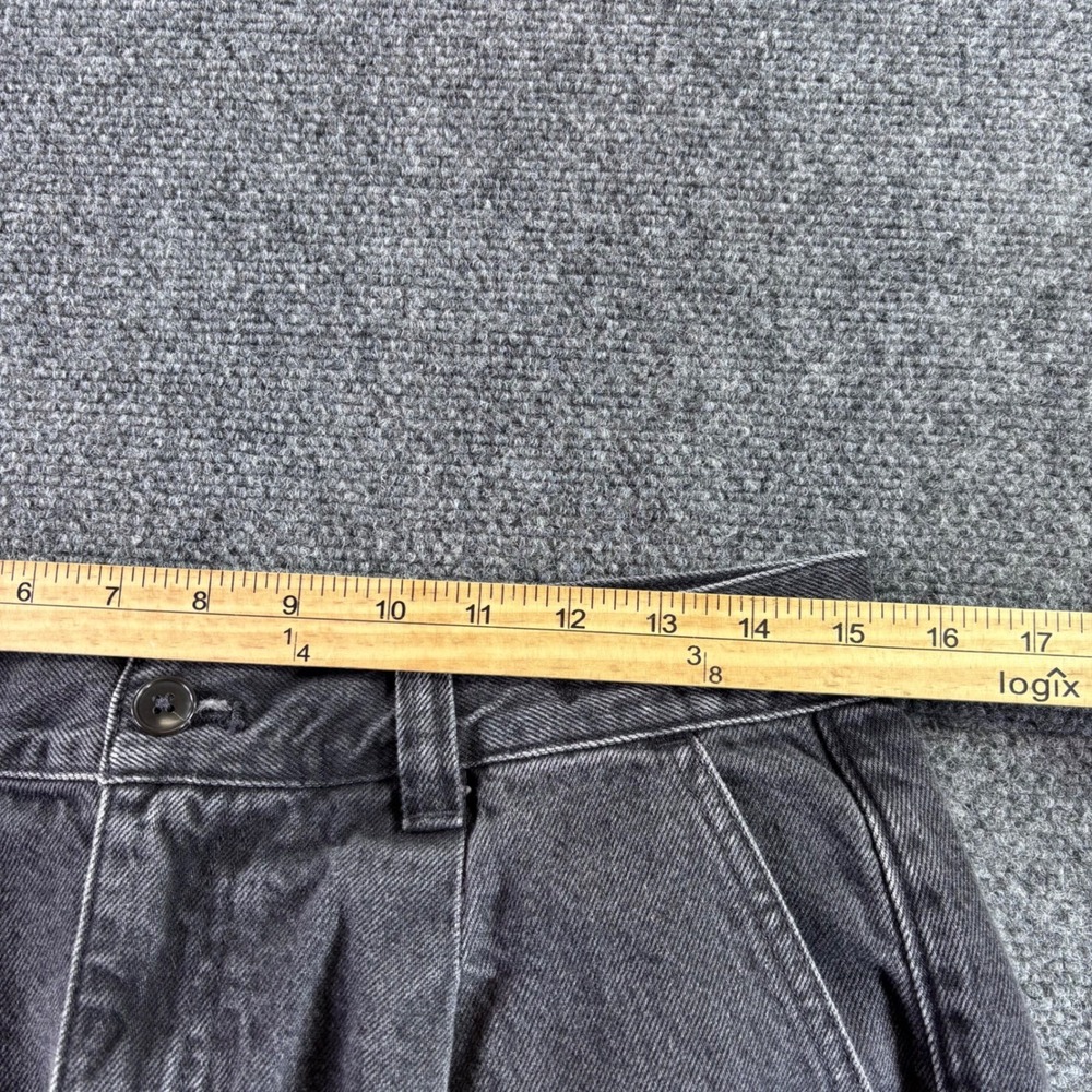 Madewell The Harlow Wide-Leg Jean Womens 29 Black Pleated High Rise Denim Pants - Picture 3 of 7